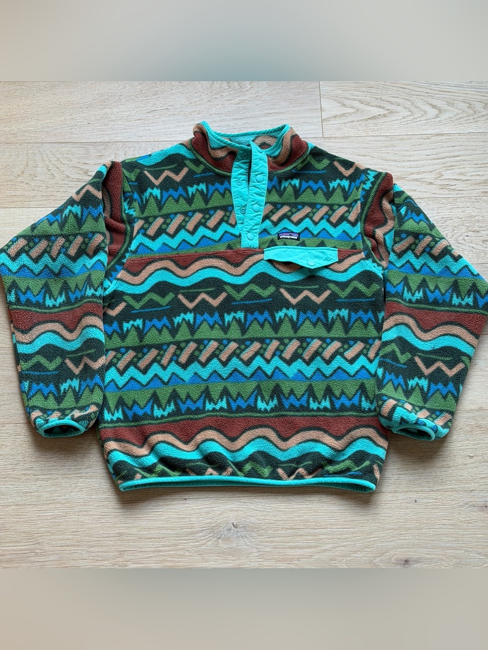 Patagonia Kids XL 14 Synchilla Snap-T Geometric Fleece Pullover